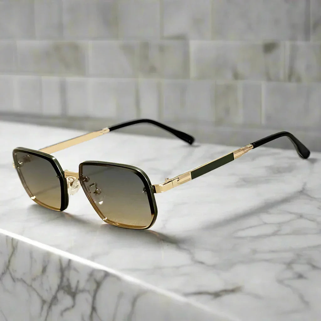 Alex – Sluneční brýle s čtvercovým kovovým rámem