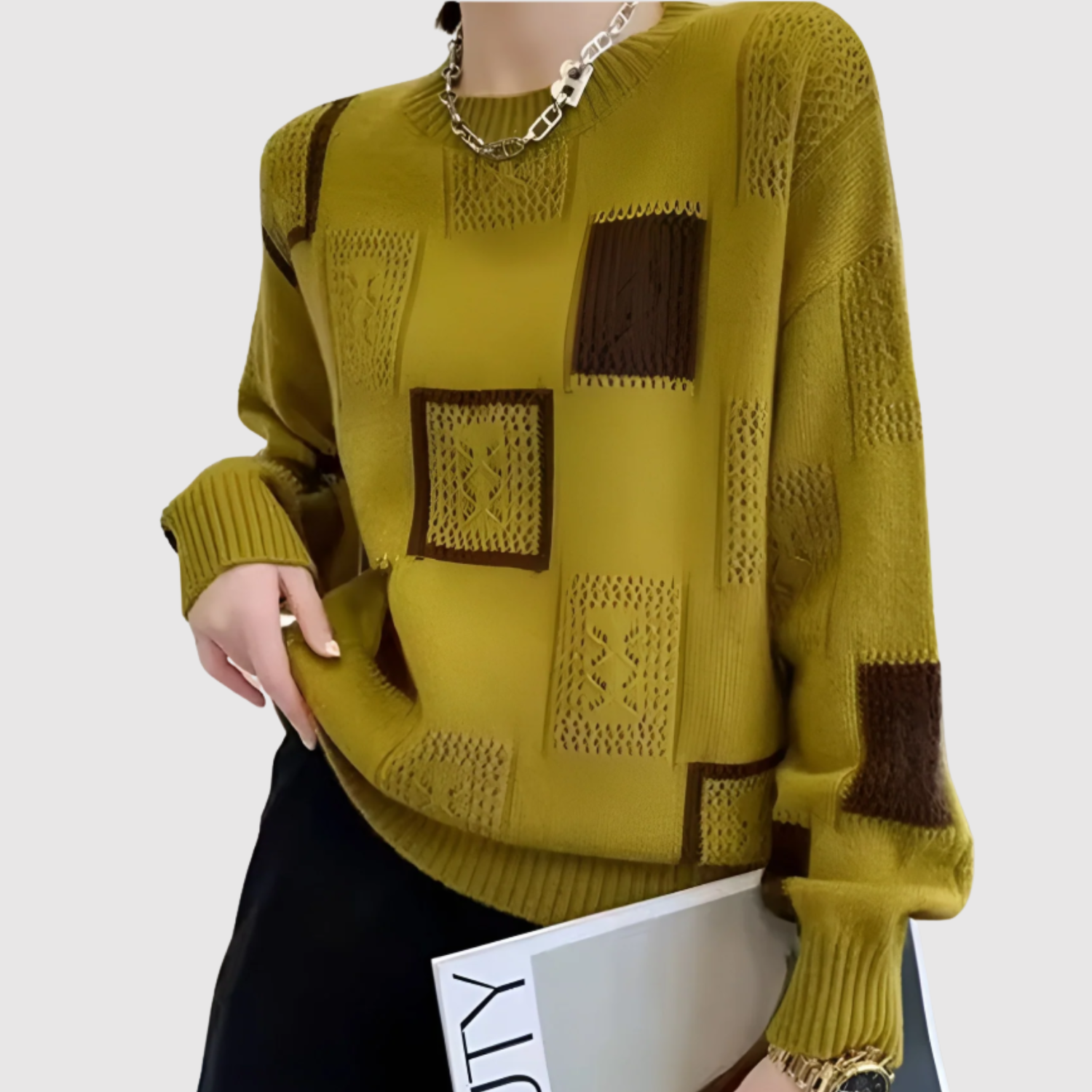 Nora – Svetr s grafickými kontrasty