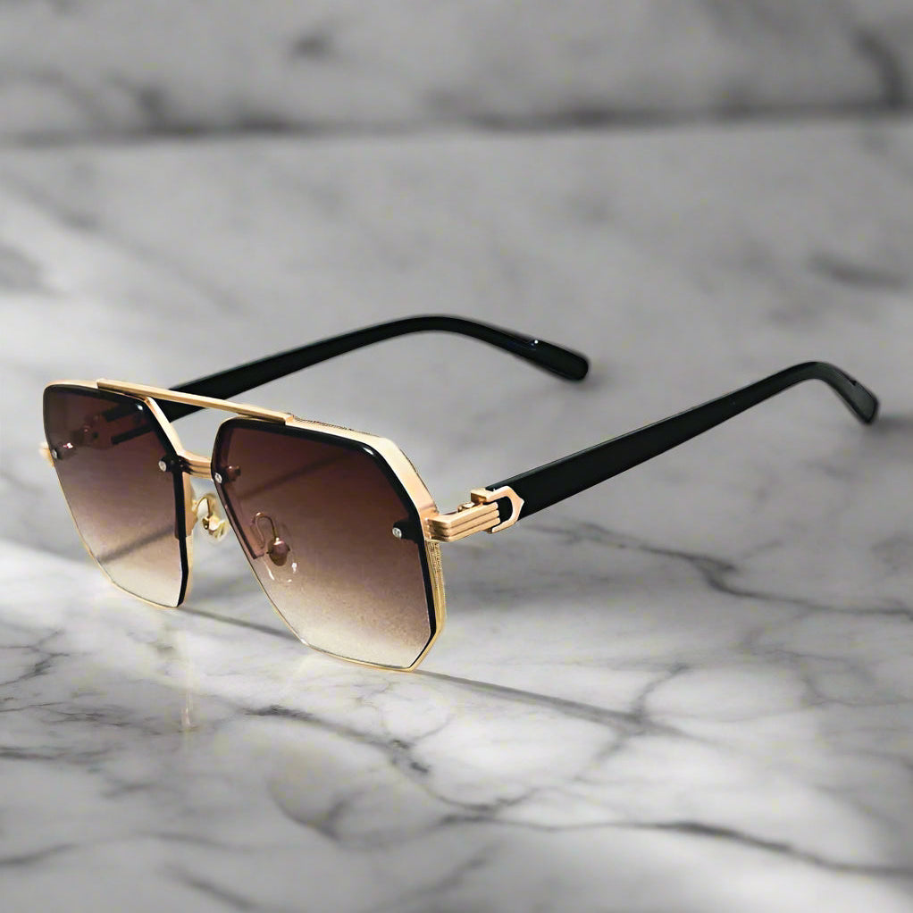 Alex – Čtvercové sluneční brýle s kovovým rámem