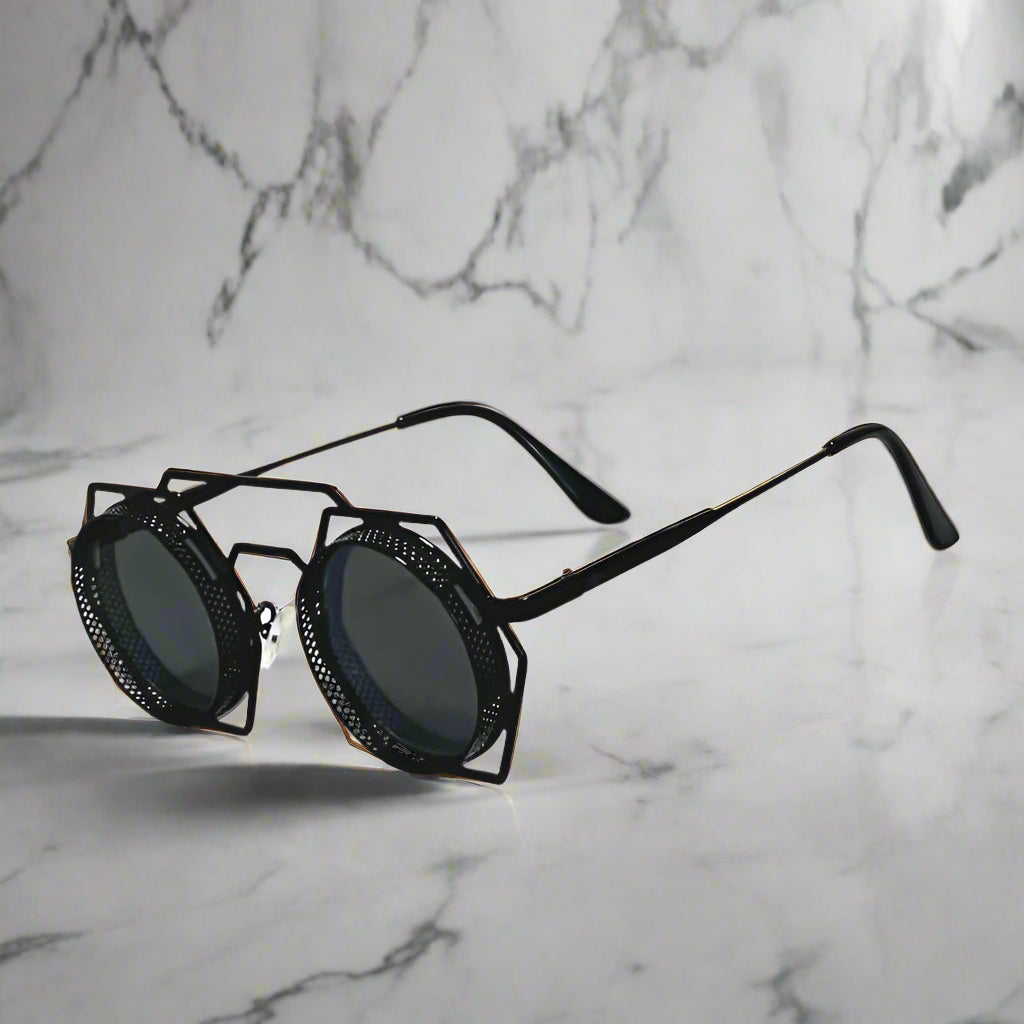 Alex – Kulaté retro sluneční brýle z kovu