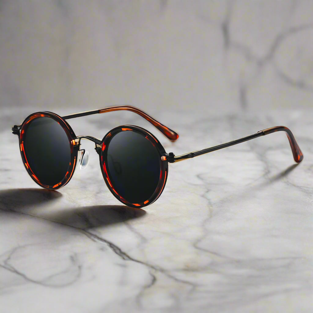 Alex – Kulaté retro sluneční brýle s elegantním kovovým rámem