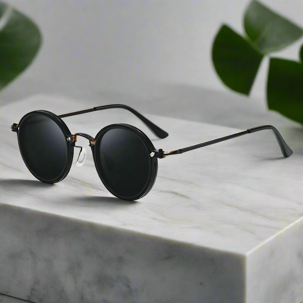 Alex – Kulaté retro sluneční brýle s elegantním kovovým rámem