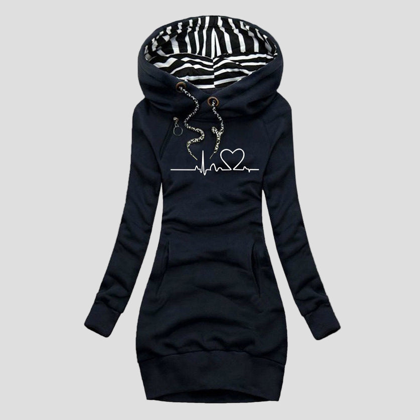 Lucie | Šaty-svetr s motivem srdečního tepuu